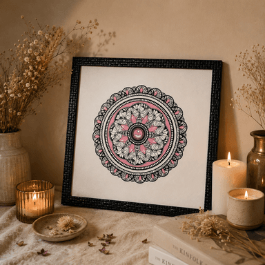 Black & Pink Mandala Art