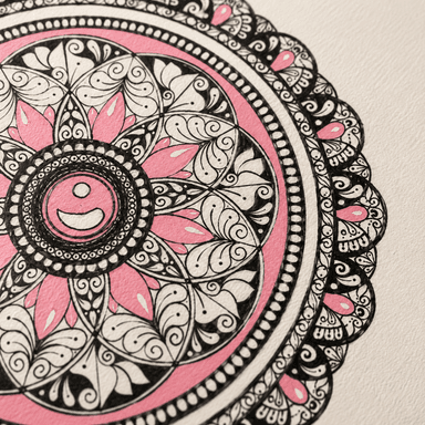 Black & Pink Mandala Art