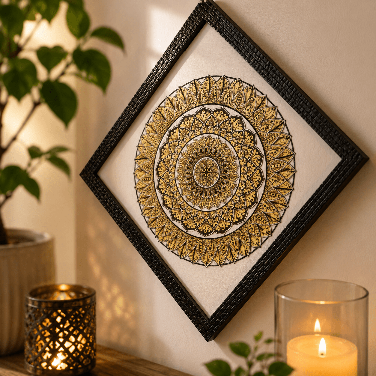 Golden Mandala Art